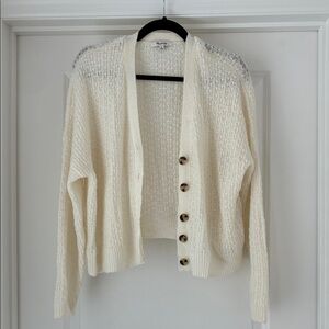 Cream Button-Up Women Sweater